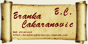 Branka Čakaranović vizit kartica